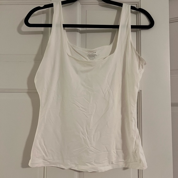 Pumiey Square Neck White Women's Tank Top - Picture 2 of 4